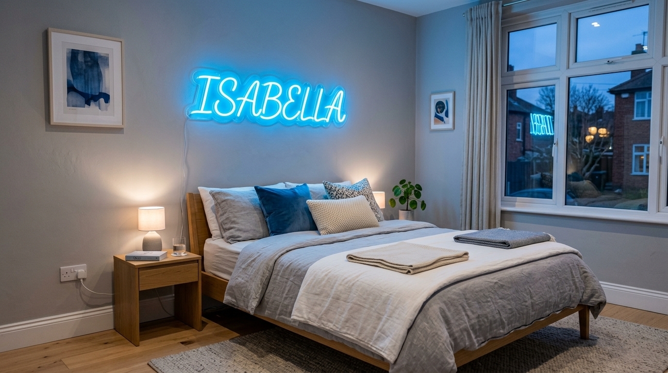 Custom LED neon sign design for bedroom